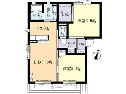 MULLER(2LDK/1階)の間取り写真