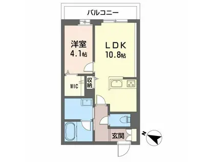 PARADISO本荘(1LDK/3階)の間取り写真