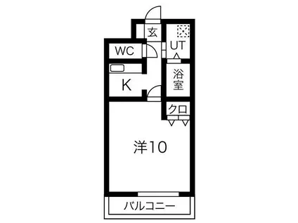 MRR宇都宮(1K/8階)の間取り写真