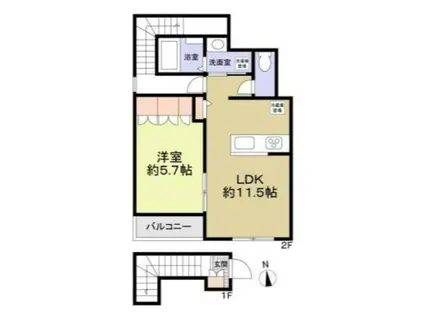 MAISON DE LUMIERE(1SLDK/2階)の間取り写真