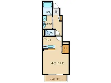 フェリーチェ(ワンルーム/1階)の間取り写真