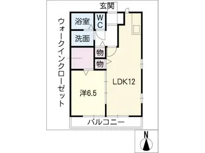 セレーナ羽島(1LDK/2階)の間取り写真