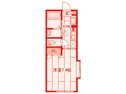 プラナスアヅマ(1K/1階)の間取り写真