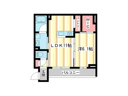 SHAMAISONSUZAKU(1LDK/3階)の間取り写真