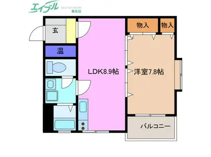 サイレンス上野(1LDK/1階)の間取り写真