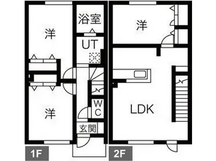 ドミール(3LDK/1階)の間取り写真