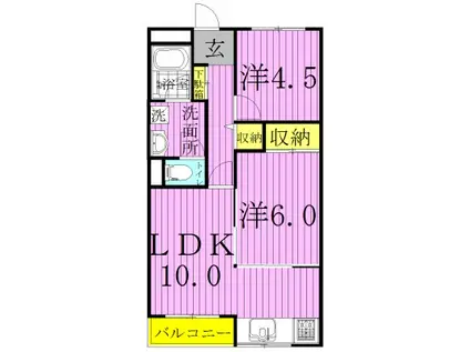 ヤマユウ第8ビル(2LDK/4階)の間取り写真