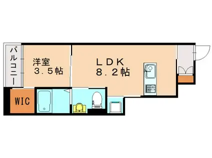 プランドール ユー(1LDK/1階)の間取り写真