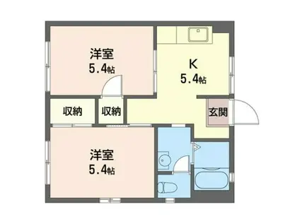 サンクレスト壱番館(2K/1階)の間取り写真