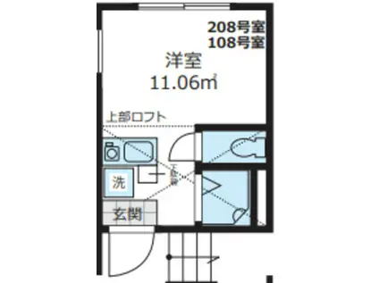 BELFORMA(ワンルーム/2階)の間取り写真