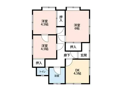 江平アパート(3DK/1階)の間取り写真