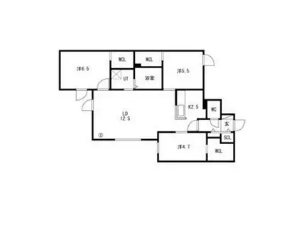 TS COURT ASABU イーストティーエスコートアサブイースト(3LDK/2階)の間取り写真