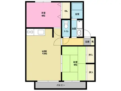 ライズ後藤(2LDK/2階)の間取り写真