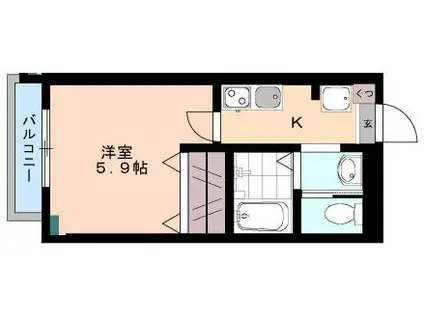 フィオーレ中延(1K/1階)の間取り写真