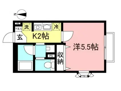 B WAVE 武蔵小杉(1K/1階)の間取り写真