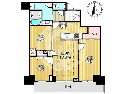 グランドメゾン新梅田タワー THE CLUB RESIDENCE(3LDK/16階)の間取り写真