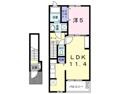 サンライズ(1LDK/2階)の間取り写真