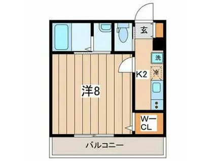 ヴィレッジ磯子I(1K/1階)の間取り写真