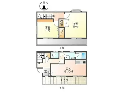 パールハイム(2LDK/1階)の間取り写真