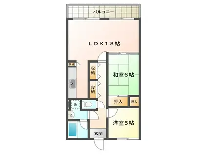 メルヴェーユ桃山台(2LDK/2階)の間取り写真