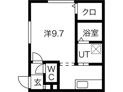 TWINBERRY ASABU(1K/3階)の間取り写真