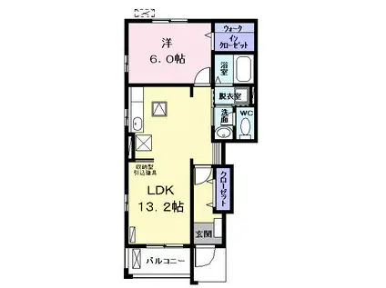 IT PLACE(1LDK/1階)の間取り写真