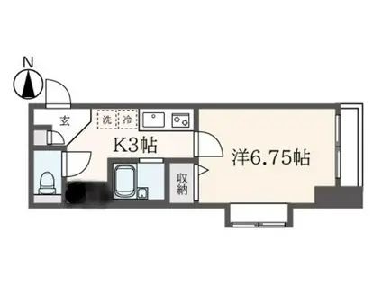 ブランドール(1K/3階)の間取り写真