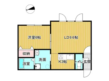 CLAIRII(1LDK/1階)の間取り写真