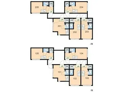 TOKYOβ蕨(ワンルーム/1階)の間取り写真