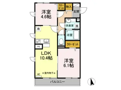 ROSETTA(2LDK/3階)の間取り写真