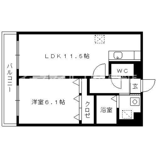 桜レジデンシャル(1LDK/3階)の間取り写真