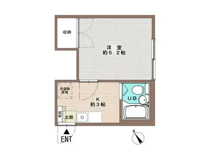 Mフラッツ(1K/2階)の間取り写真