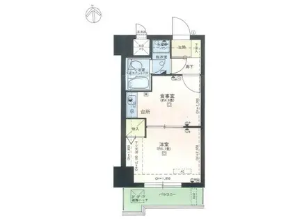 ライオンズマンション相模原第3(1K/4階)の間取り写真