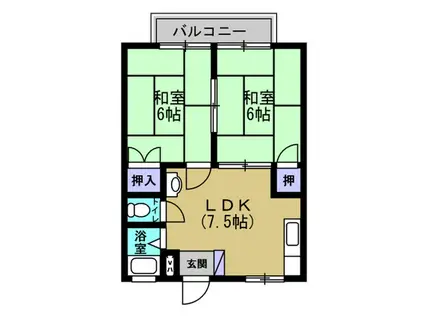 グリーンハイツ(2DK/1階)の間取り写真