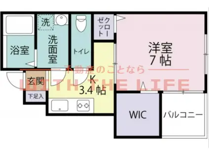 AT.サウス(1K/1階)の間取り写真