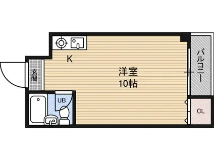 ファンシー都島(ワンルーム/4階)の間取り写真