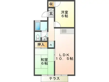 セジュールすごう(2LDK/1階)の間取り写真