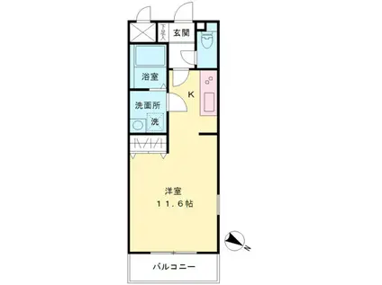 スペースビルドII(ワンルーム/2階)の間取り写真