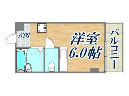 ボヌール里中(ワンルーム/2階)の間取り写真