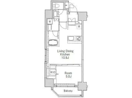 J・ワザック両国(1LDK/11階)の間取り写真