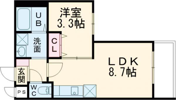MOVE広本町ノース(1LDK/3階)の間取り写真