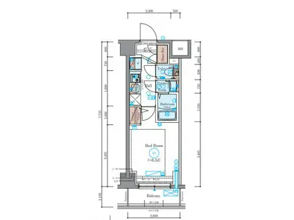 エステムコート横浜(1K/5階)の間取り写真