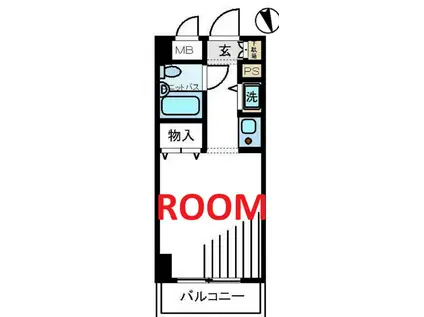 日興パレス伊勢佐木町北パートIII(ワンルーム/3階)の間取り写真