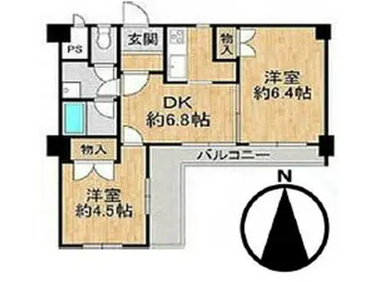 朝日プラザ道頓堀東(2DK/8階)の間取り写真