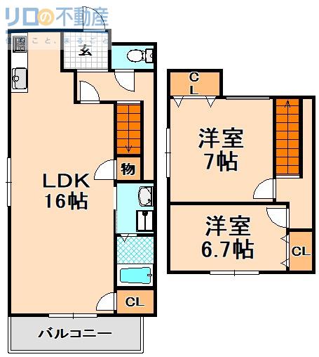 フライブルク瑞穂(2LDK/4階)の間取り写真