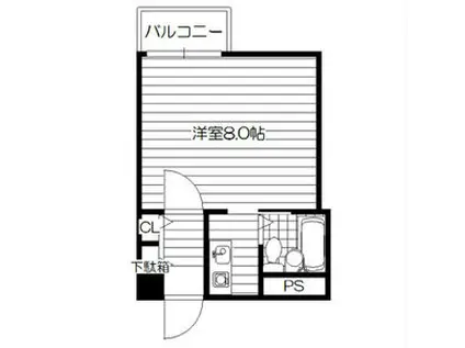 東大阪レジデンス(1K/1階)の間取り写真