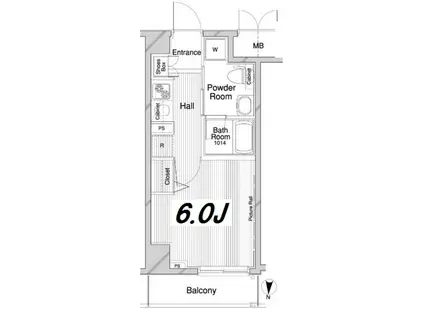 メインステージ錦糸町II(1K/2階)の間取り写真