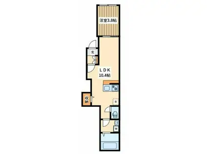 ノワール町田(1LDK/2階)の間取り写真