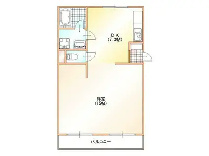 グローリオ西新居(ワンルーム/4階)の間取り写真