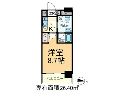 メインステージ王子II(1K/2階)の間取り写真